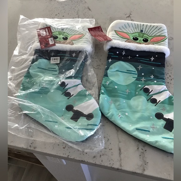 Two Star Wars Mandalorian LED Christmas Stockings - St. Nicholas Square - Picture 1 of 6